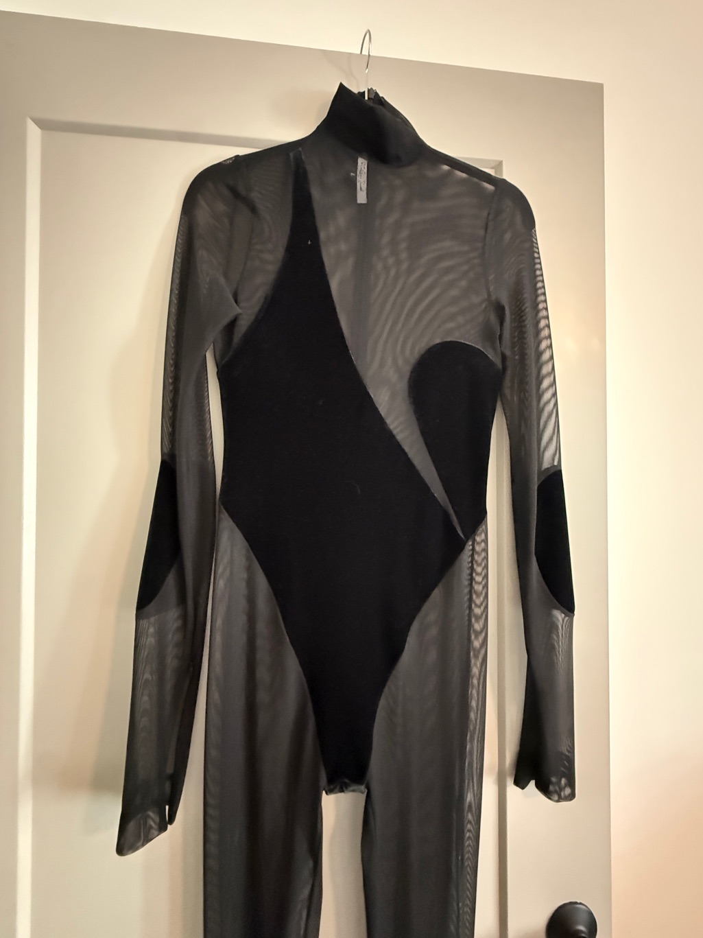 Laquan Smith Black Sheer Velvet Catsuit — image 6 of 8